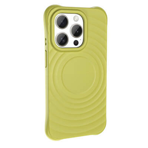 iPhone 15 Pro Max Mag Safe Şarj Özellikli Airbagli Mat Görünümlü Hepi Silikon Sert PC Kılıf - Yeşil