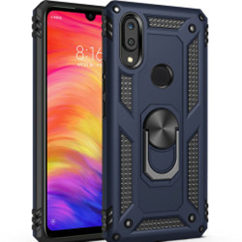 Huawei Y7 Prime 2019 Vega TPU Silikon Sert PC İnce Kılıf - Mavi