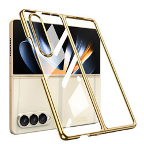 Lexroo Galaxy Z Fold 4 Full Camlı Kıpta İnce Kılıf - Gold