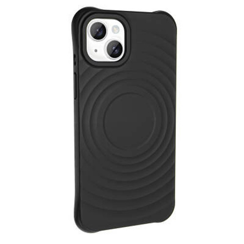 iPhone 14 Mag Safe Şarj Özellikli Airbagli Mat Görünümlü Hepi Silikon Sert PC Kılıf - Siyah