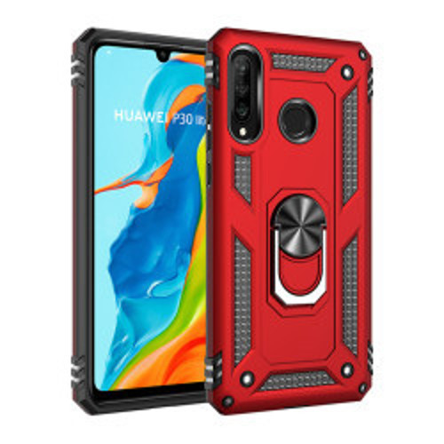 Huawei P30 Lite Vega TPU Silikon Sert PC İnce Kılıf - Kırmızı