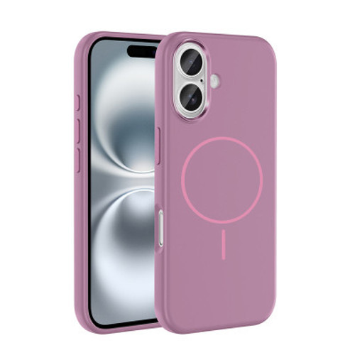 iPhone 16 Mag Safe Şarj Özellikli Metal Kamera Çerçeveli Edi Silikon Kılıf - Mor