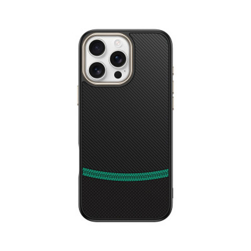 iPhone 16 Pro Max Mag Safe Şarj Özellikli Karbon Fiber Görünümlü Antina Kılıf - Siyah