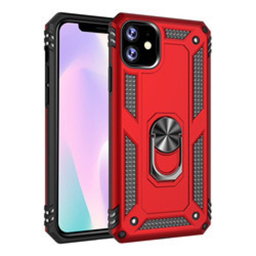 iPhone 11 Vega TPU Silikon Sert PC İnce Kılıf - Kırmızı