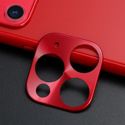 iPhone 11 Pro Max Metal Kamera Koruyucu - Kırmızı