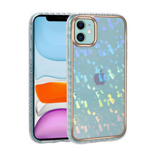 iPhone 11 Desenli Parlayan Transparan Avva Silikon İnce Kılıf