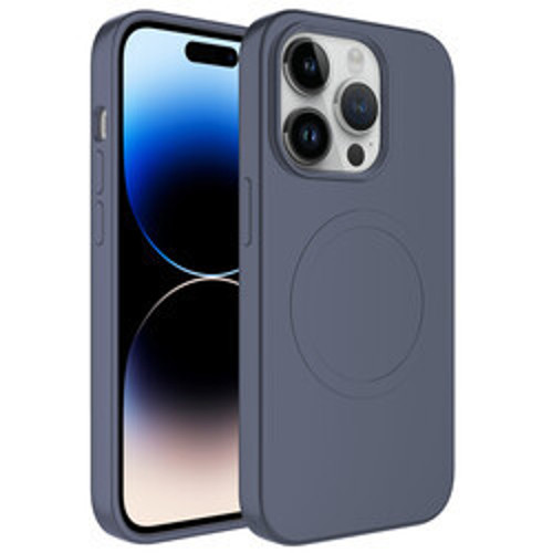 iPhone 14 Pro Mag Safe Wireless Şarj Özellikli Pastel Renk Silikon Plas Kılıf - Laven
