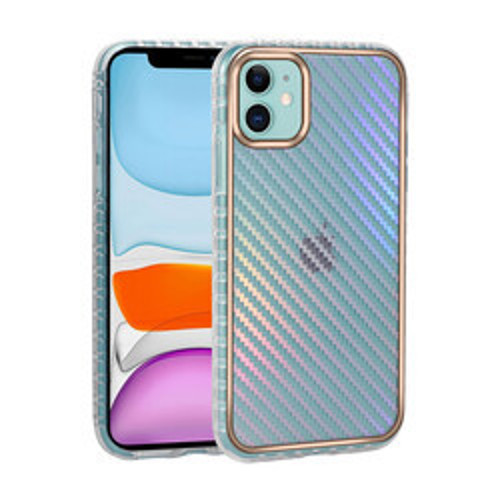 iPhone 11 Desenli Parlayan Transparan Avva Silikon İnce Kılıf