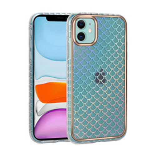 iPhone 11 Desenli Parlayan Transparan Avva Silikon İnce Kılıf