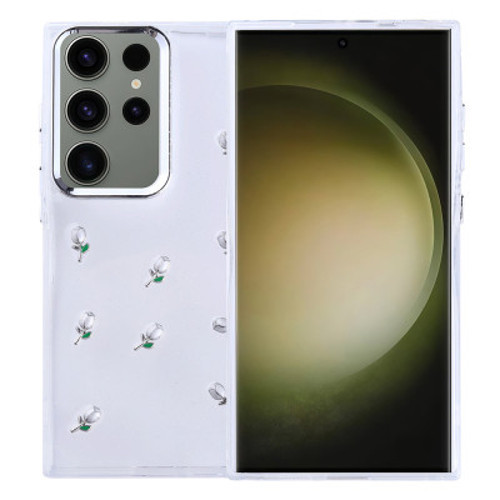 Galaxy S25 Ultra Airbag Tasarımlı Simli Şeffaf Kutup İnce Kılıf - Lale