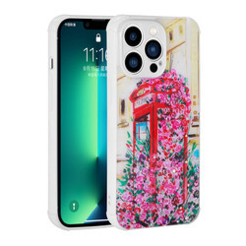 iPhone 13 Pro Simli Desenli Kamera Korumalı Parlak Popy Silikon İnce Kılıf - Kulübe