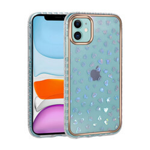 iPhone 11 Desenli Parlayan Transparan Avva Silikon İnce Kılıf