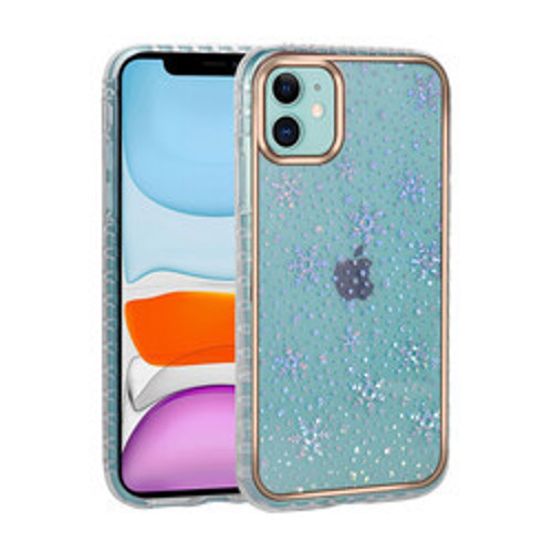 iPhone 11 Desenli Parlayan Transparan Avva Silikon İnce Kılıf
