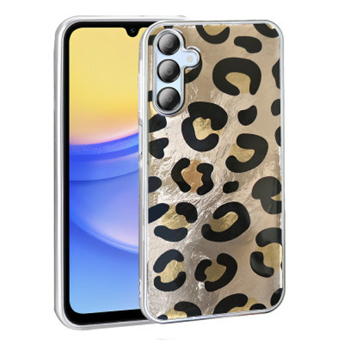 Galaxy A15 Desenli Mep İnce Kılıf - Gold Leopar