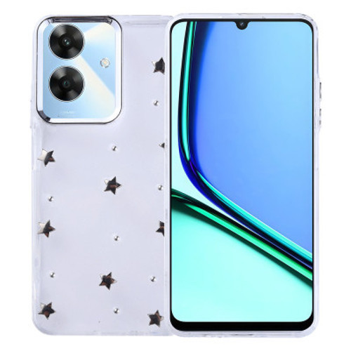 Realme Note 60 Airbag Tasarımlı Simli Şeffaf Kutup İnce Kılıf - Yıldız