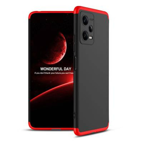 Lexroo Xiaomi Redmi Note 12 5G Ays - Siyah-Kırmızı İnce Kılıf