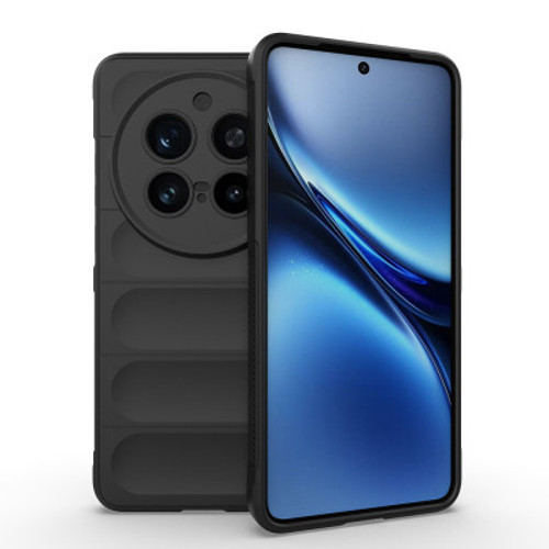 Vivo X200 Pro 5G Esnek TPU Oyuklu Arka Yüzey Tasarımlı Etnik Silikon İnce Kılıf - Siyah