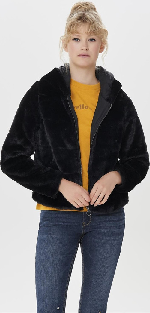 Kadın Mont Onlchris Fur Hooded Jacket Cc Otw