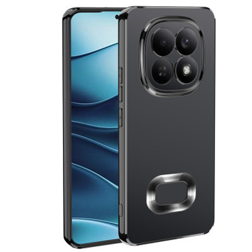 Xiaomi Redmi Note 15 4G Kamera Korumalı Logo Gösteren Omega TPU Silikon İnce Kılıf - Siyah