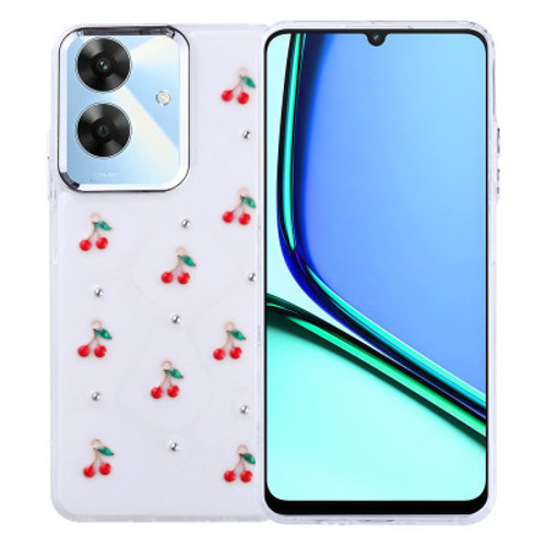 Realme Note 60 Airbag Tasarımlı Simli Şeffaf Kutup İnce Kılıf - Kiraz