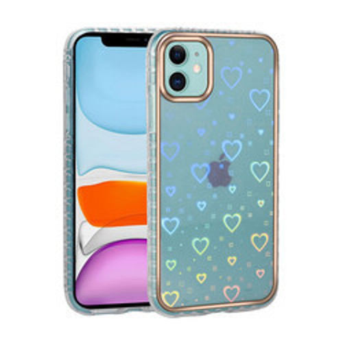 iPhone 11 Desenli Parlayan Transparan Avva Silikon İnce Kılıf