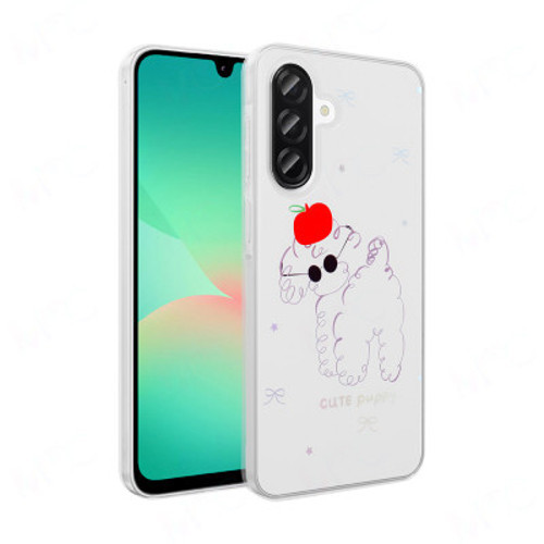 Galaxy A56 Şeffaf Figürlü Folk Sert İnce Kılıf - Sevimli Köpek