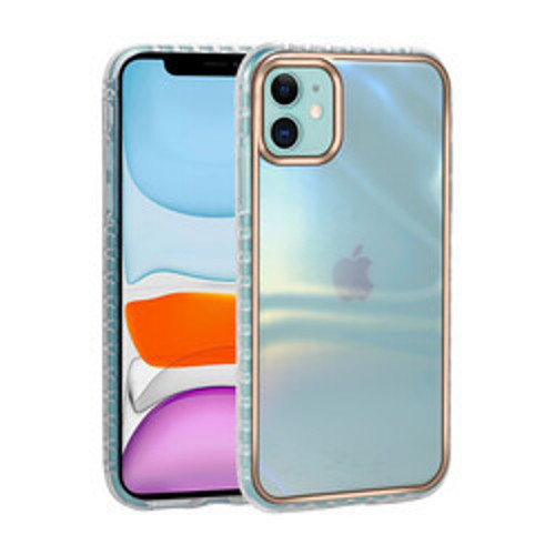 iPhone 11 Desenli Parlayan Transparan Avva Silikon İnce Kılıf