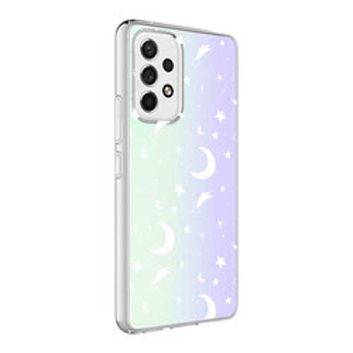 Galaxy A13 4G M-Blue Desenli Silikon İnce Kılıf - Moon