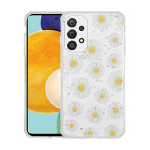 Galaxy A23 Simli Desenli Kamera Korumalı Parlak Popy Silikon İnce Kılıf - Papatya