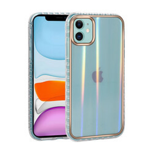 iPhone 11 Desenli Parlayan Transparan Avva Silikon İnce Kılıf