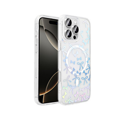iPhone 16 Pro Max Mag Safe Şarj Özellikli Şeffaf Folk Sert İnce Kılıf - Fiyonk