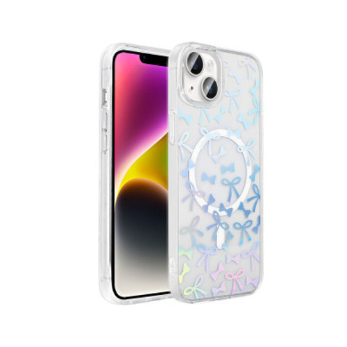 iPhone 15 Plus Mag Safe Şarj Özellikli Şeffaf Folk Sert İnce Kılıf - Fiyonk