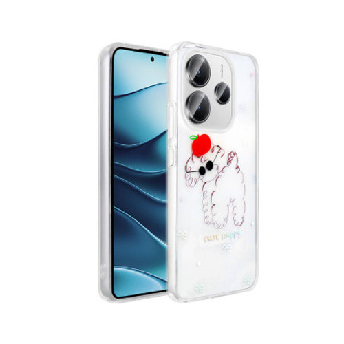 Xiaomi Redmi Note 14 4G Şeffaf Figürlü Folk Sert İnce Kılıf - Sevimli Köpek