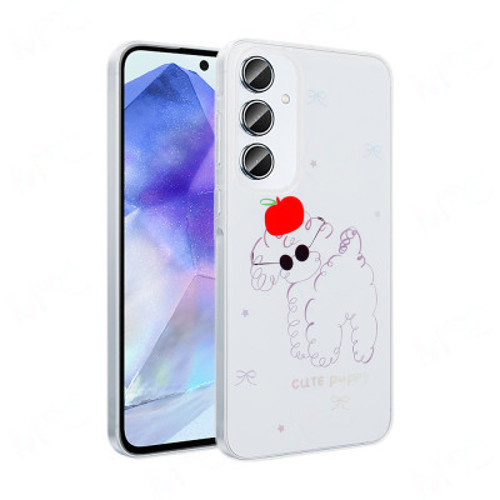 Galaxy S24 FE Şeffaf Figürlü Folk Sert İnce Kılıf - Sevimli Köpek