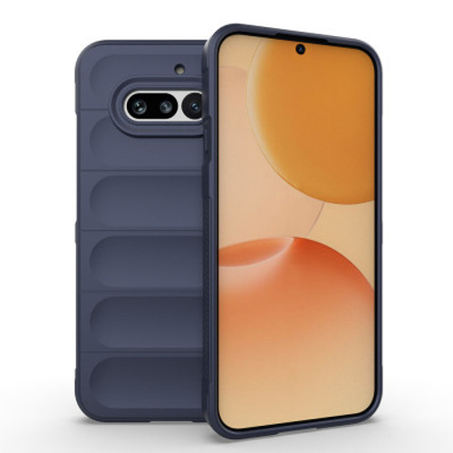 Nothing Phone 4A Esnek TPU Oyuklu Arka Yüzey Tasarımlı Etnik Silikon İnce Kılıf - Lacivert
