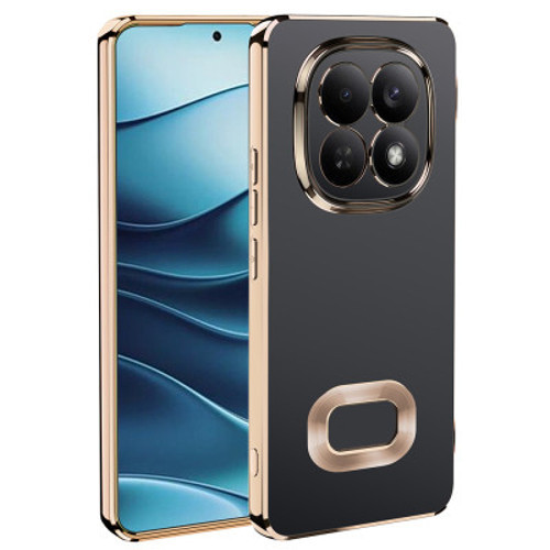 Xiaomi Redmi Note 15 4G Kamera Korumalı Logo Gösteren Omega TPU Silikon İnce Kılıf - Gold