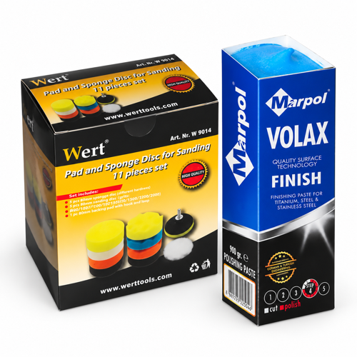 Volax Metal Parlatıcı Cila ve 11 Parça Pasta Cila Polisaj Sünger Seti