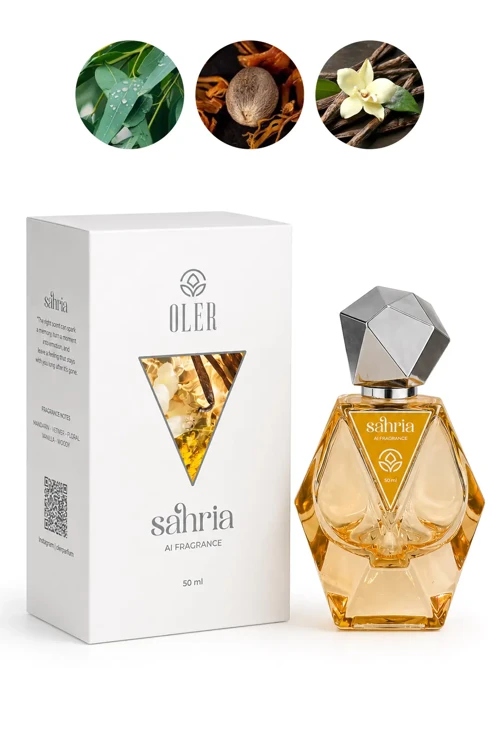 AI Fragrance Sahria EDP Kadın Parfüm 50ml | Oryantal ve Sıcak | Okaliptüs, Muskat, Vanilya