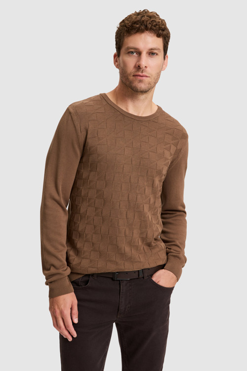 Erkek Koyu Kahverengi Basic Kazak50307928-VR084