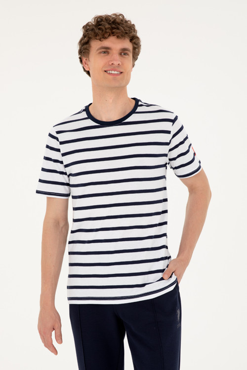 Erkek Regular Fit Bisiklet Yaka Beyaz Tişört50287043-VR013