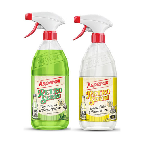 Retro Serisi 1 Litre Beyaz Sirke & Doğal Yağlar ve Beyaz Sirke & Limon Tuzu