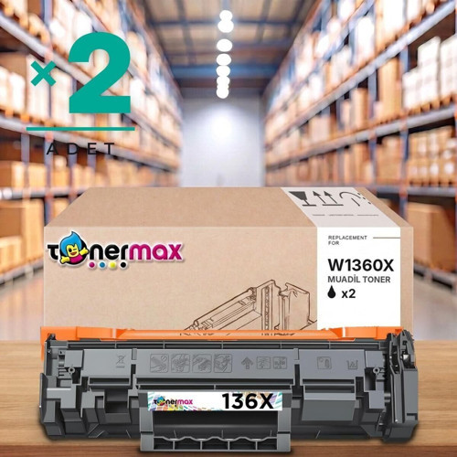 HP LaserJet M211d Muadil Toner Çipli W1360X 2'li 2.600 Sayfa