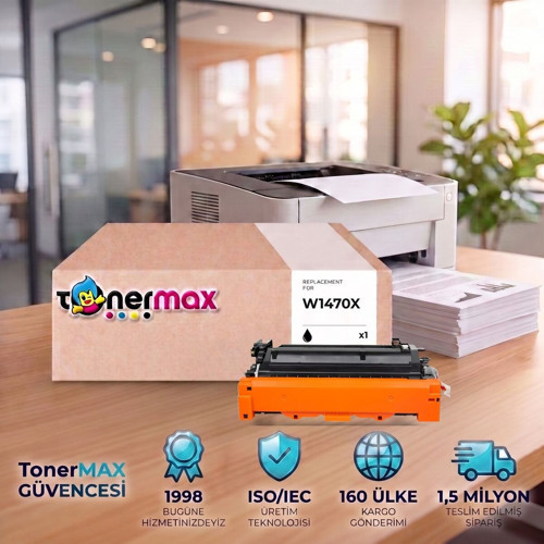 HP LaserJet Enterprise Flow MFP M635z Muadil Toner Çipli W1470X 20'li 25.200 Sayfa
