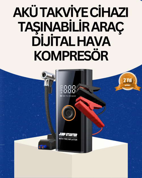 Taşınabilir Akü Akıllı Lastik Şişirme Pompası