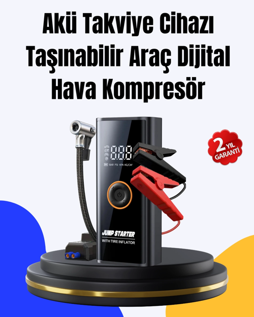 Sos Fenerli Akü Dijital Kompresör