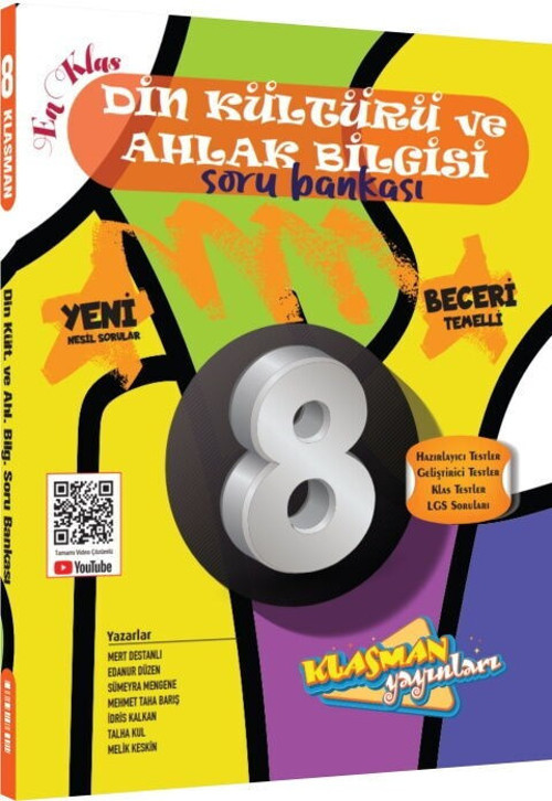 8. Sınıf Din Kültürü ve Ahlak Bilgisi Soru Bankası Klasman Yayınları