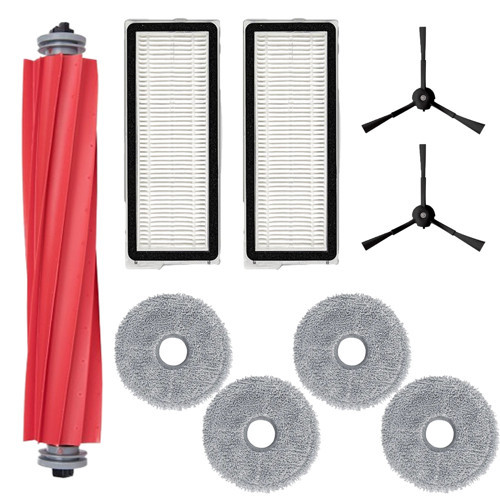 Roborock Q Revo MaxV , QRevo Pro / S / Plus R Yedek Fırça Hepa Filtre Mop Seti Siyah 10 PARÇA