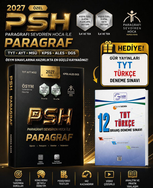 Paragrafı Sevdiren Hoca TYT AYT MSÜ KPSS ALES DGS Paragraf Soru Bankası-GÜR YAYINLARI TYT TÜRKÇE DENEME HEDİYELİ!!