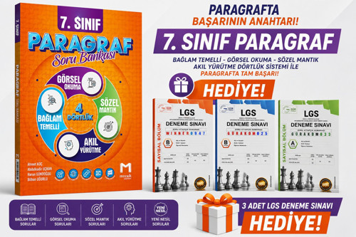 MOZAİK YAYINLARI 2027 7.SINIF PARAGRAF SORU BANKASI-LGS 3 ADET DENEME SETİ HEDİYELİ!!