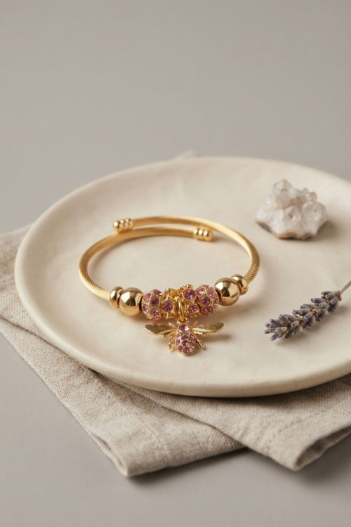 Pembe Arı Model Renk Charm Bileklik
